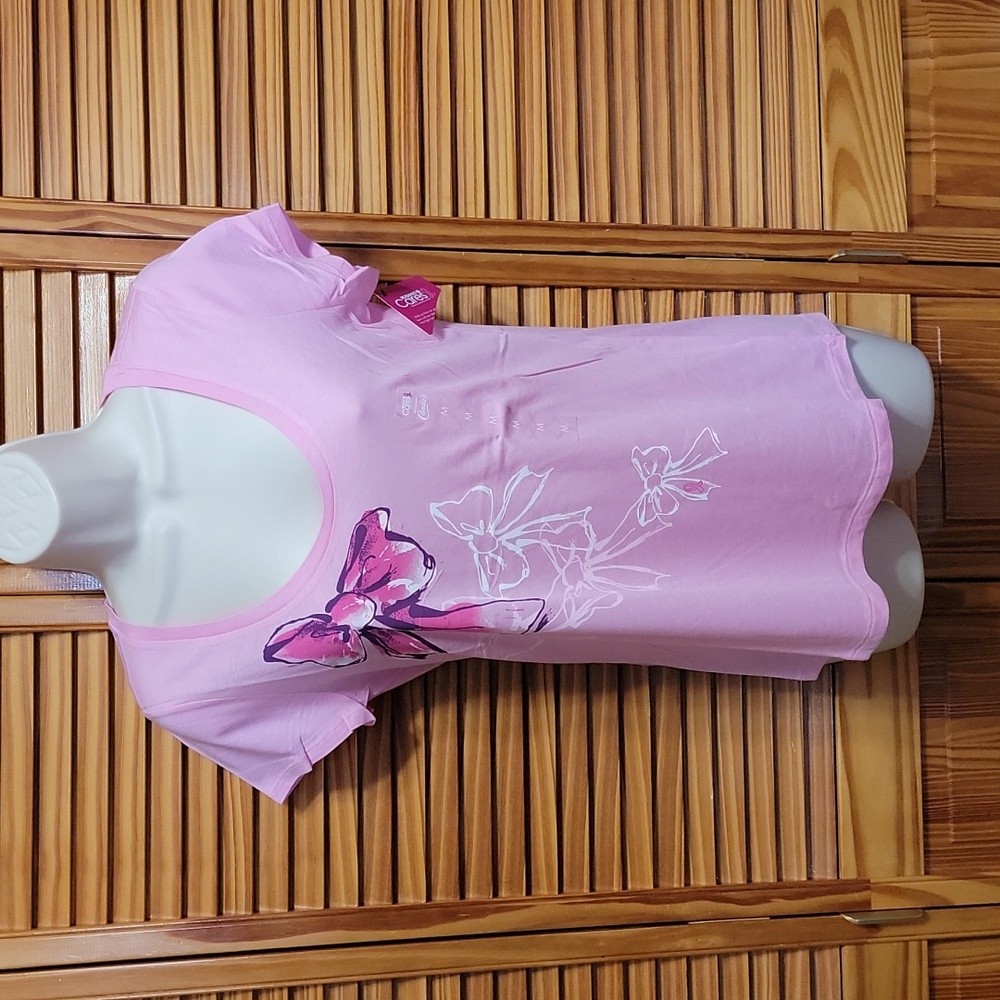 Candie's Kohl's Cares Pink Ribbon Bow Top sz Medium